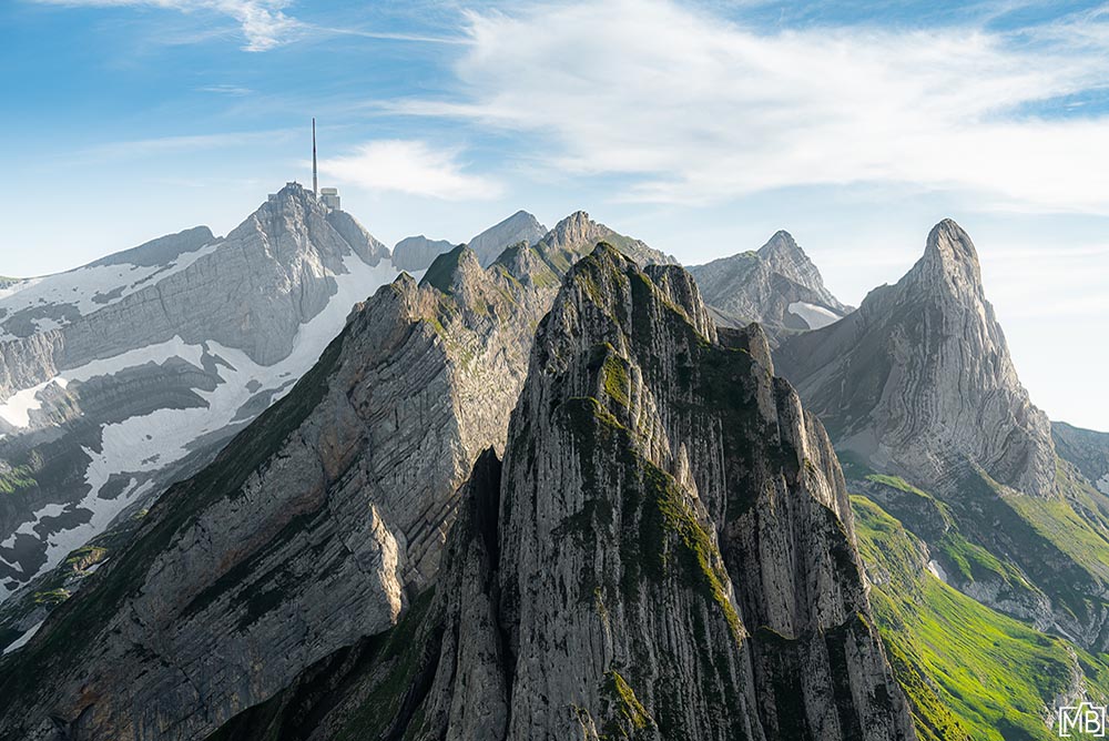 Hügel und Berge Alpsteingebiet Appenzellerland Schweiz